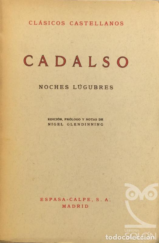 Libros: Noches l&uacute;gubres - Cadalso - Foto 1