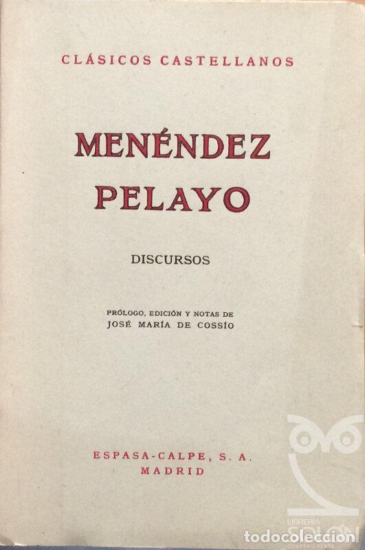 Libros: Discursos - Marcelino Men&eacute;ndez Pelayo - Foto 1