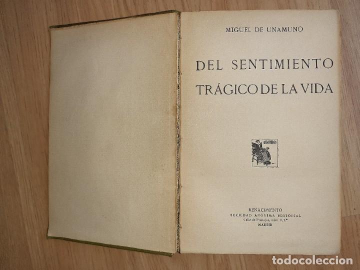Libros: UNAMUNO, MIGUEL DE. - Del sentimiento tr&aacute;gico de la vida. - Foto 2