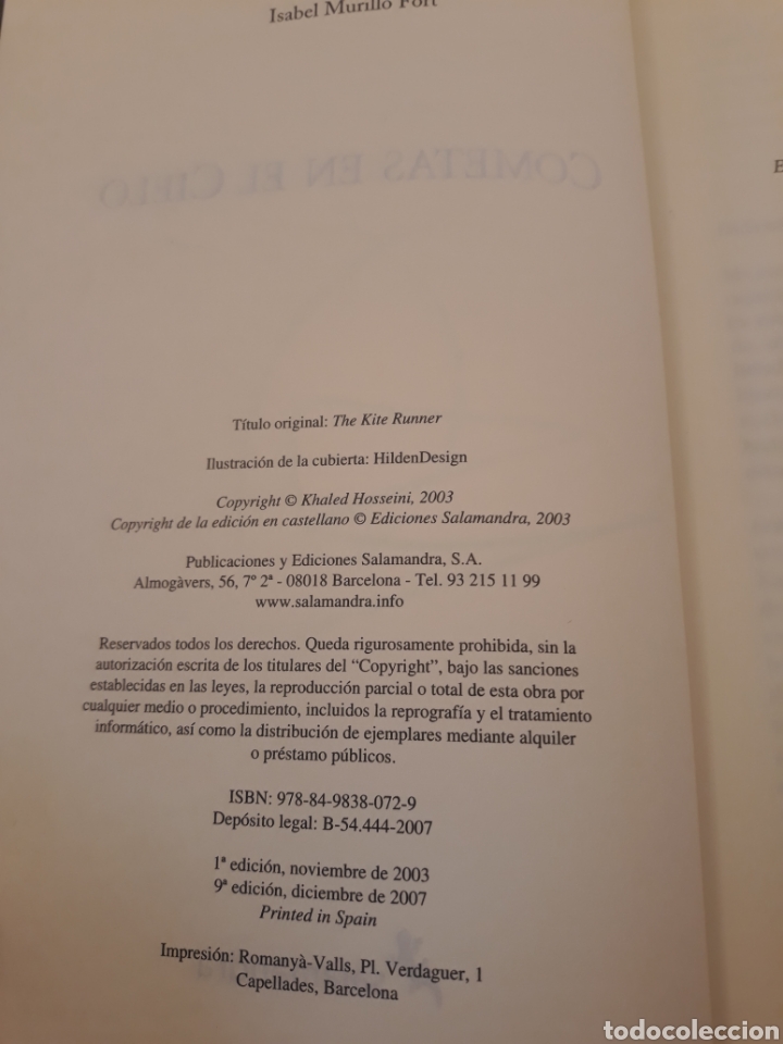 Libros: Cometas en el cielo. Khaled Hosseini. Salamandra. - Foto 5