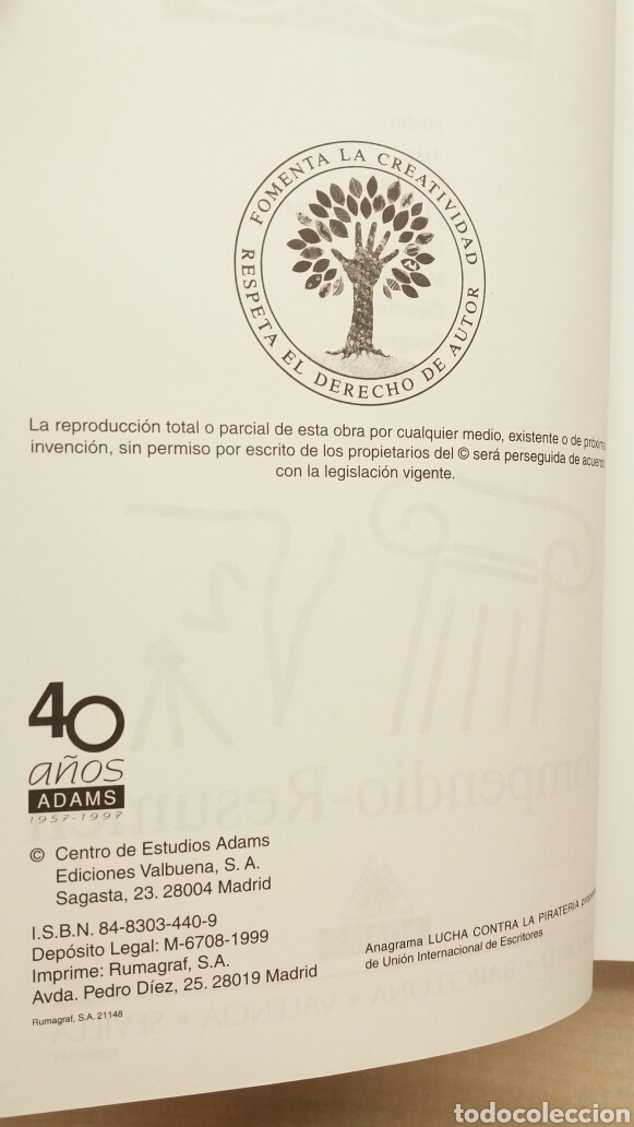 Libros: Cultura. Compendio Resumen. Centro de estudios Adams, 1999. - Foto 6