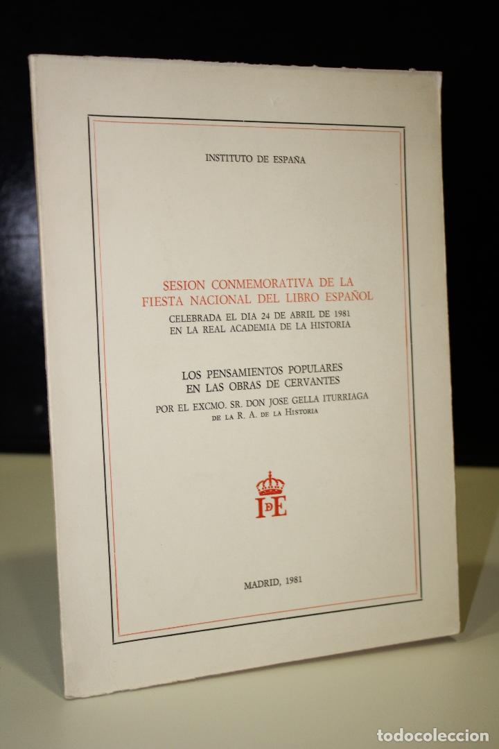 Libri di seconda mano: Sesi&oacute;n conmemorativa de la fiesta nacional del libro espa&ntilde;ol. Los pensamientos populares en las obra