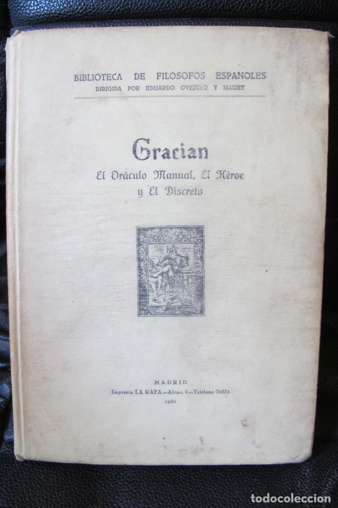 B&uuml;cher: GRACIAN. EL ORACULO MANUAL, EL HEROE Y EL DISCRETO. 1930