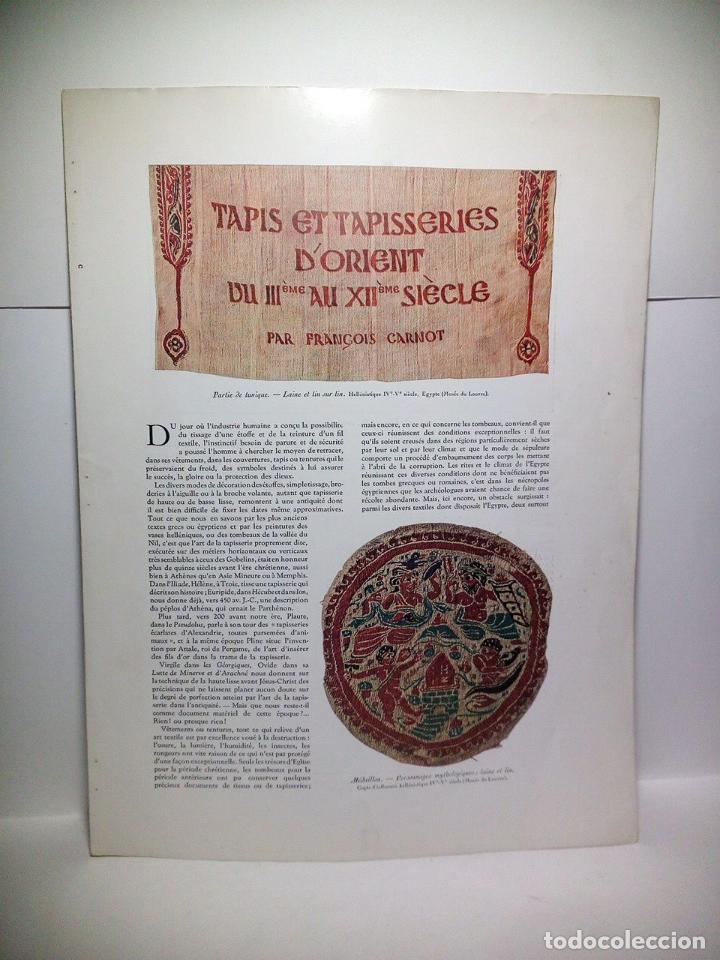 Livres: CARNOT, Fran&ccedil;ois - Tapis et Tapisseries d'Orient ou III&eacute;me au XII&eacute;me si&egrave;cle. (Separata de L'Illustra