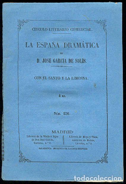 Libros: RODRIGUEZ RUBI, Tom&aacute;s - Con el Santo y la limosna. (Comedia en un acto y en verso) - Foto 1