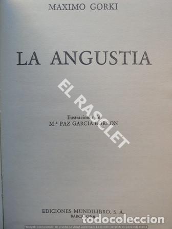 Libros: ANTIGUO LIBRO - LA ANGUSTIA - MAXIMO GORKI - A&Ntilde;O 1973 - TAPAS DURAS - Foto 1