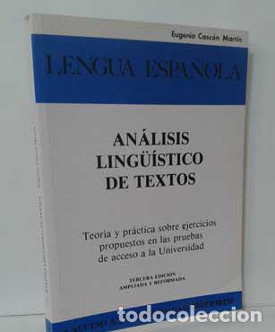Libros: AN&Aacute;LISIS LING&Uuml;&Iacute;STICO DE TEXTOS - CASC&Oacute;N MART&Iacute;N, EUGENIO - Foto 1