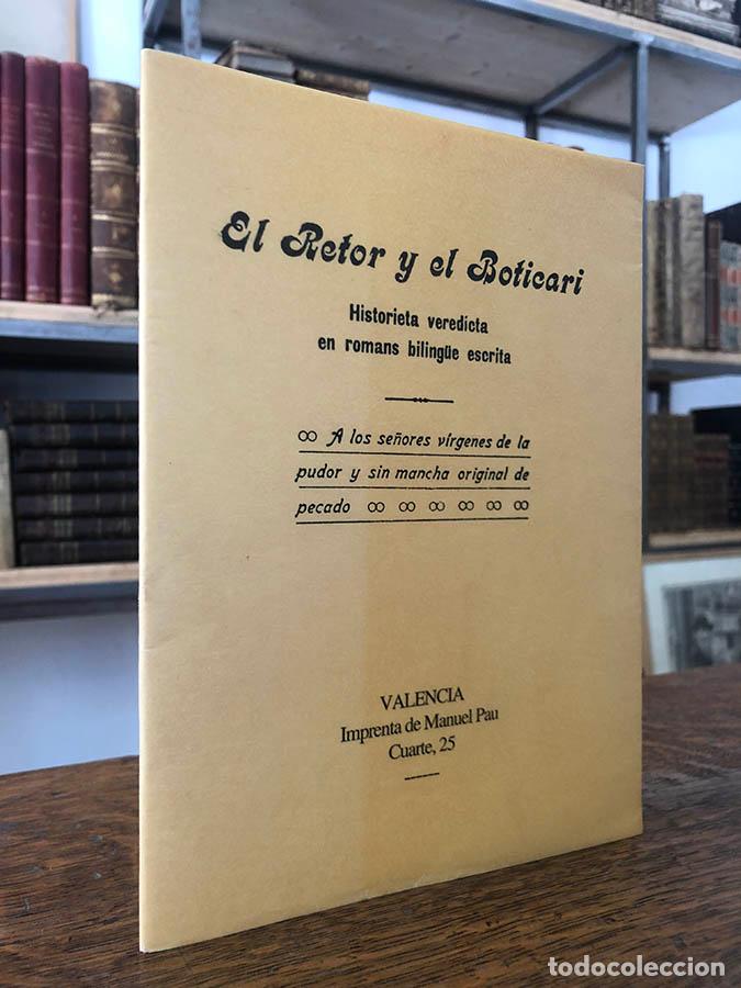 Libros: EL RETOR Y EL BOTICARI. Historieta veredicta en romans biling&uuml;e escrita. Edici&oacute;n facs&iacute;mil de la de V - Foto 1