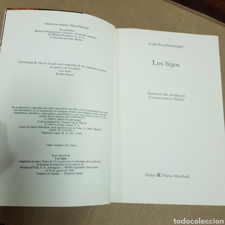 Libros: LOS HIJOS - LION FEUTCHWANGER - Foto 2