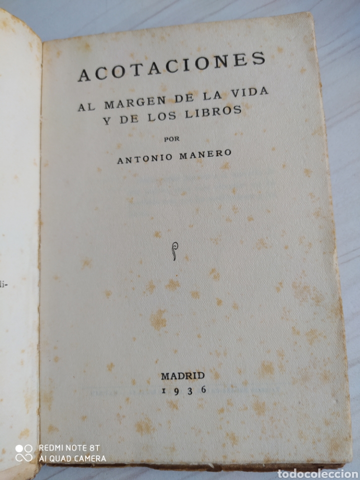 Libros: ACOTACIONES - ANTONIO MANERO - Foto 2