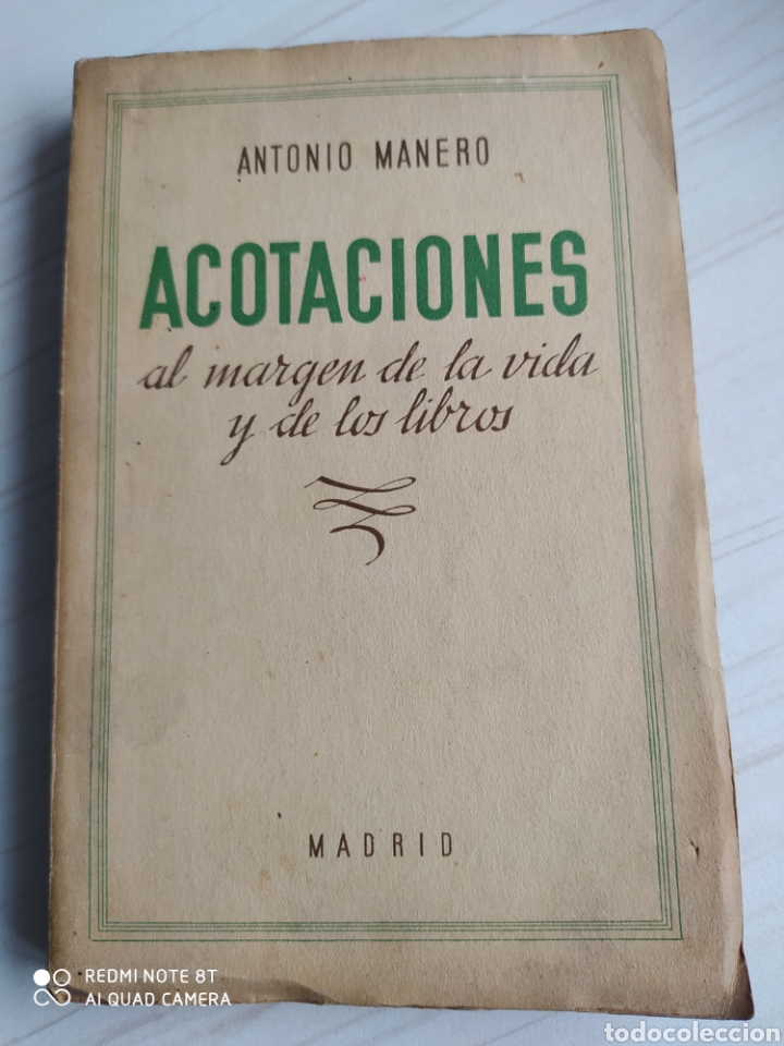 Libros: ACOTACIONES - ANTONIO MANERO - Foto 1