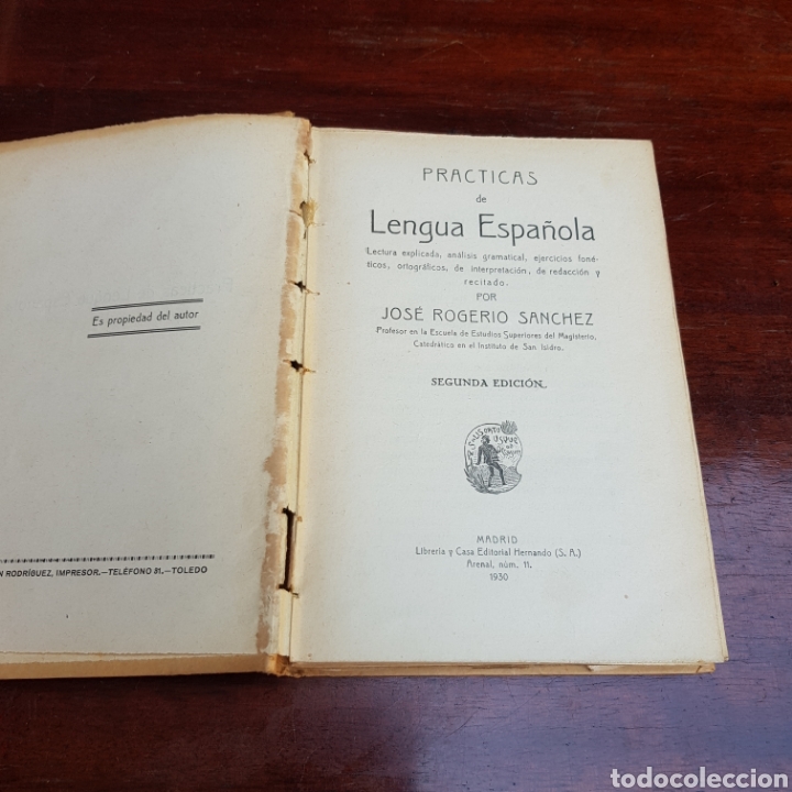 Libros: PRACTICAS DE LENGUA ESPA&Ntilde;OLA 1930 ROGERIO SANCHEZ - Foto 3