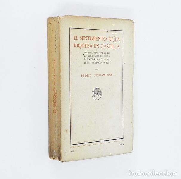 Libros: COROMINAS (Pedro). El sentimiento de la riqueza de Castilla - Foto 1