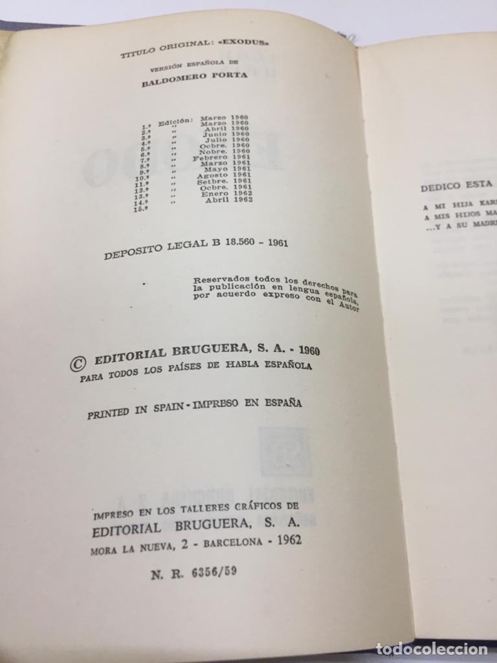 Libros: &Eacute;xodo editorial Bruguera 1960 - Foto 2