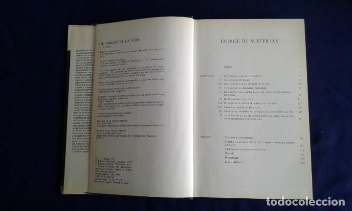 Libros: EL ORIGEN DE LA VIDA, J.D.BERNAL, EDICIONES DESTINO - Foto 2