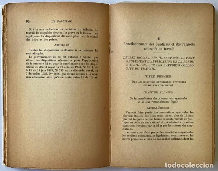 Libros: LE FASCISME. Doctrine. Institutions. - MUSSOLINI. - Foto 3