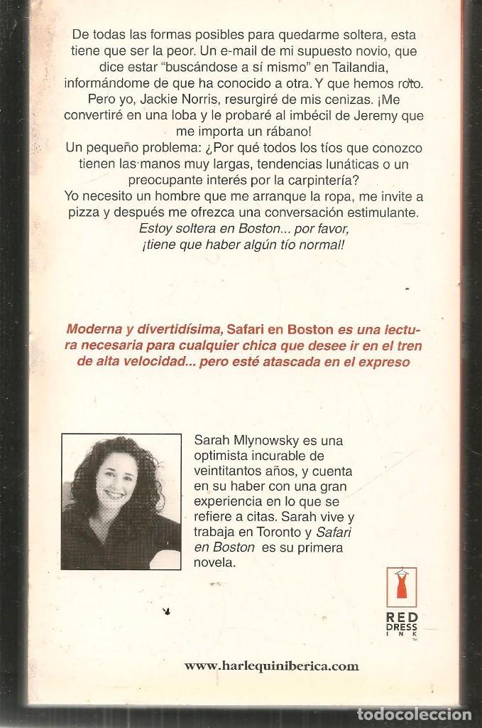 Libros: SAFARI EN BOSTON. SARAH MLYNOWSKI. HARLEQUIN, 2003. (B/A32.2) - Foto 2