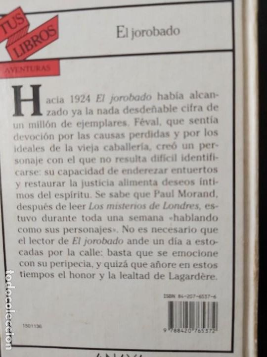 Libros: El Jorobado . Paul Feval . Anaya - Foto 8