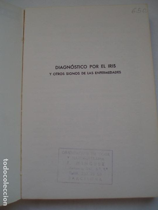 Libros: DIAGNOSTICO POR EL IRIS. 1981. DR. VANDER - Foto 2
