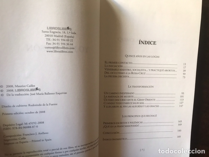 Libros: Yo fui mas&oacute;n. Maurice Caillet - Foto 3