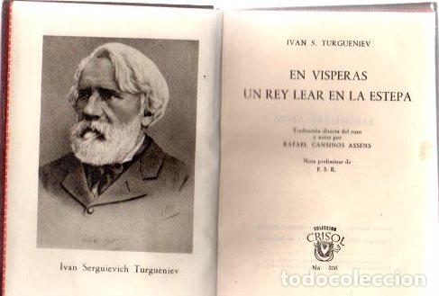 Libros: En V&iacute;speras. Un Rey Lear en la Estepa - Turgueniev, Ivan S. - Foto 1