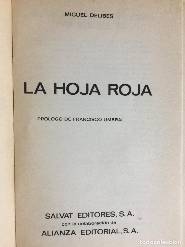 Libros: La hoja roja - Miguel Delibes - Foto 3