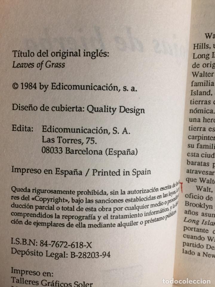 Libros: Hojas de hierba - Walt Whitman - Foto 4