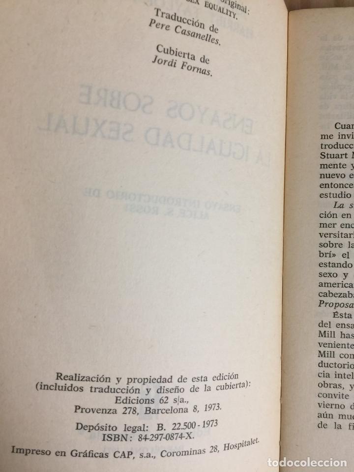 Libros: Ensayos sobre la igualdad sexual - John Stuart Mill - Foto 3