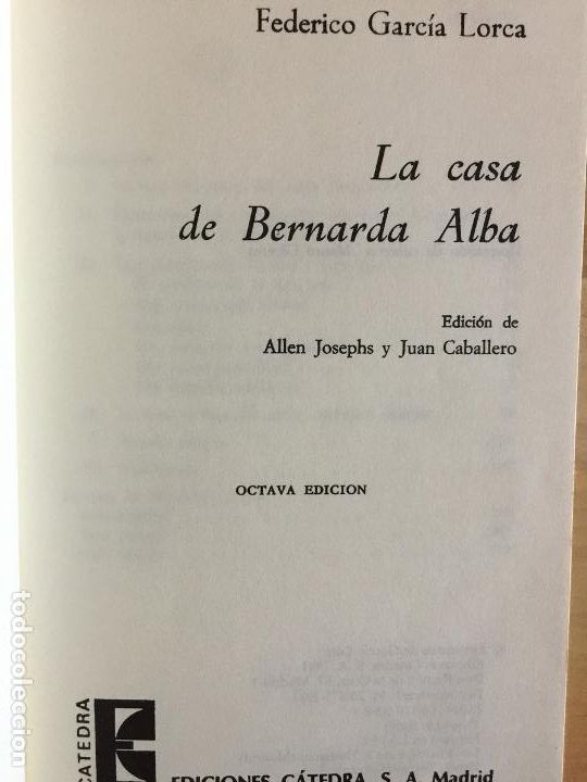 Libros: La casa de bernarda alba - Federico Garcia Lorca - Foto 5