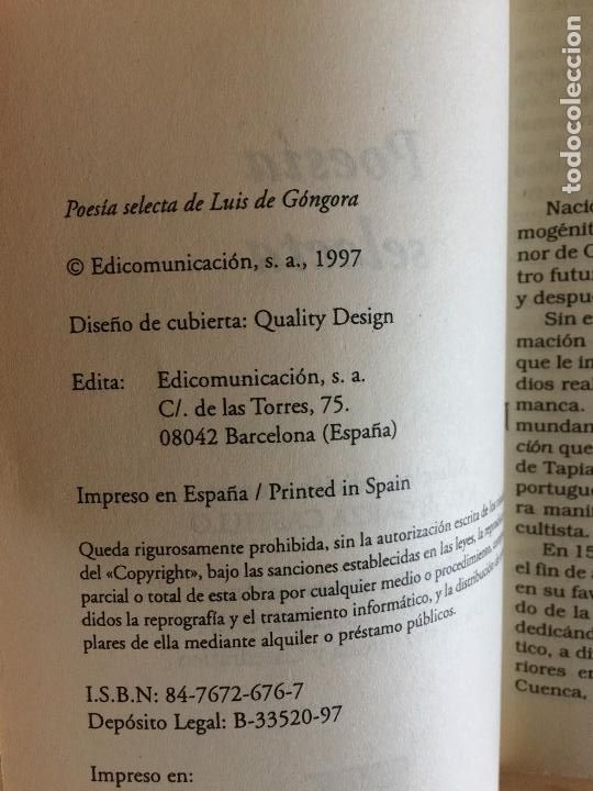 Libros: Poesia selecta - Luis de G&oacute;ngora - Foto 2