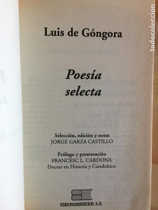 Libros: Poesia selecta - Luis de G&oacute;ngora - Foto 4