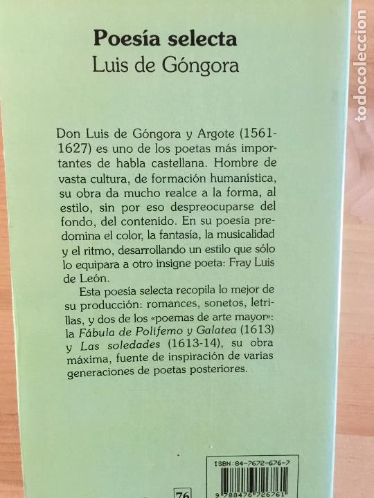 Libros: Poesia selecta - Luis de G&oacute;ngora - Foto 5