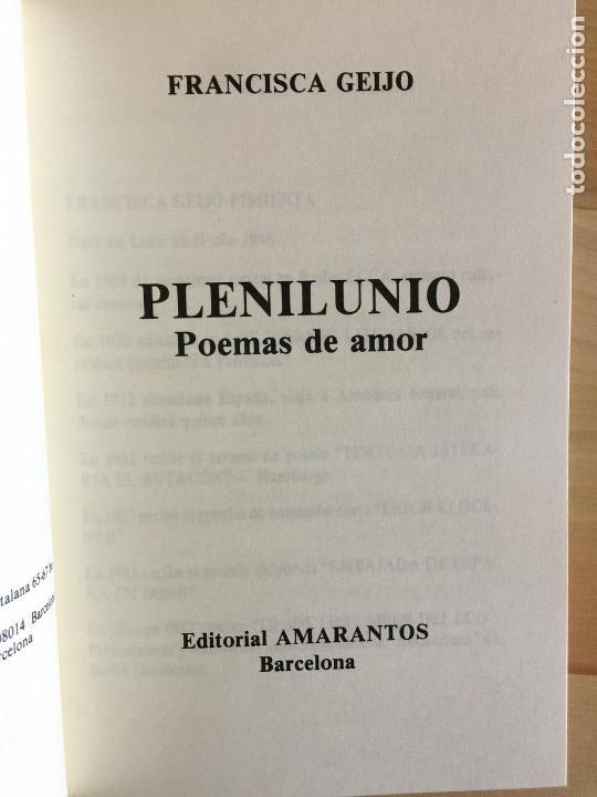Libros: Plenilunio. Poemas de amor - Francisca Geijo - Foto 2