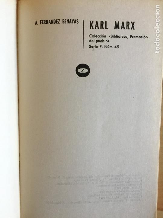 Libros: Karl Max - A. Fernandez Benayas - Foto 5