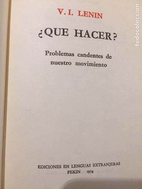 Libros: Que hacer? - V. I. Lenin - Foto 2