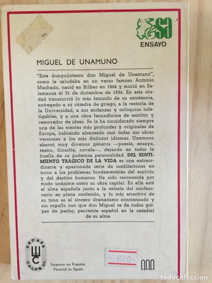 Libros: Del sentimiento tragico de la vida - Miguel de Unamuno - Foto 2