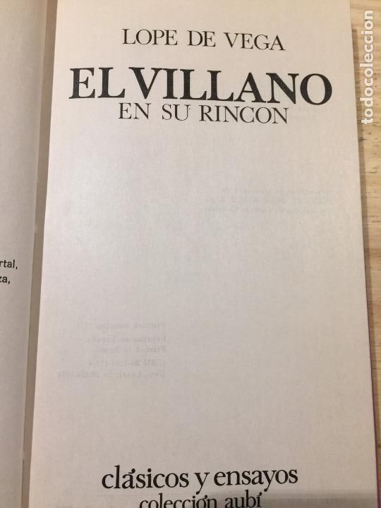 Libros: El villano en su rincon - Lope de Vega - Foto 2