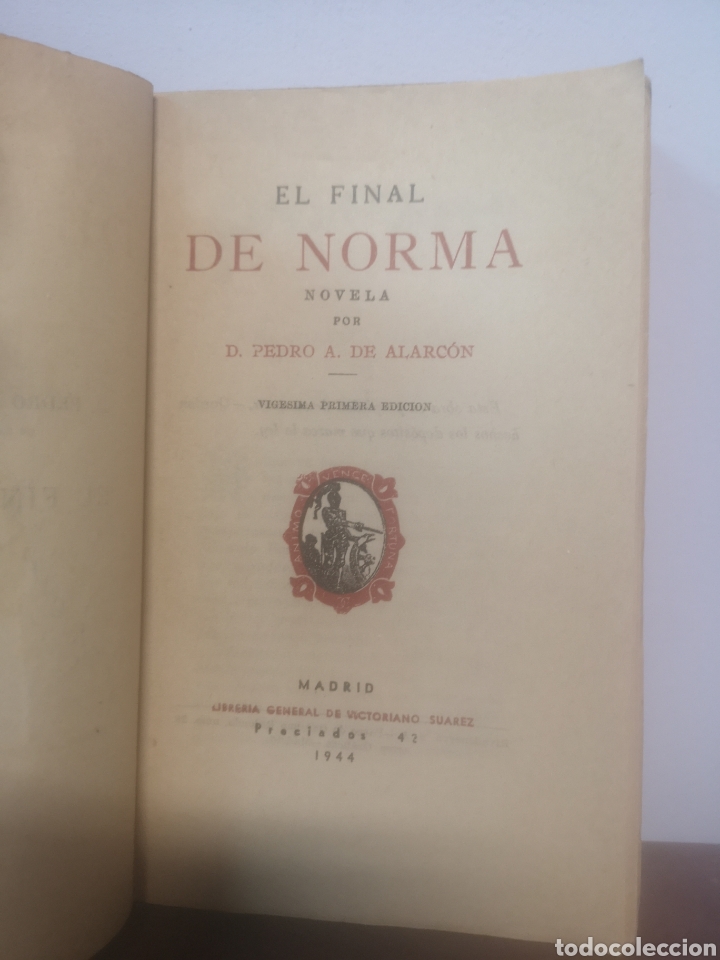 Libros: EL FINAL DE NORMA / PEDRO A. DE ALARC&Oacute;N / MADRID 1944 - Foto 2