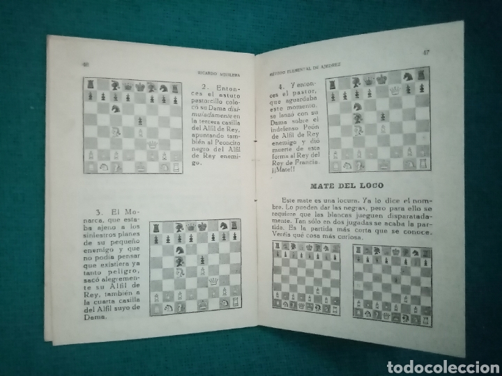 Libros: 1957 Libro. M&eacute;todo elemental de ajedrez. Ricardo Aguilera, Editor Madrid. Pp 97. - Foto 2