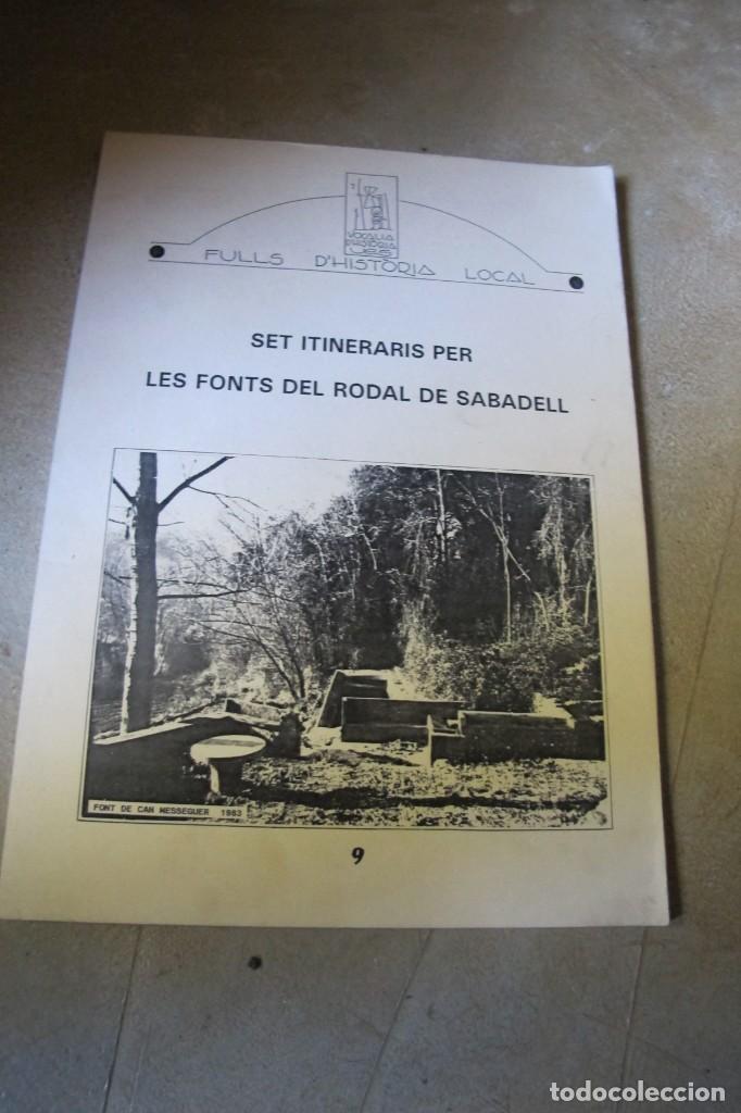 Livros em segunda m&atilde;o: SET ITINERARIS PER LES FONTS DE SABADELL. FULLS D'HISTORIA LOCAL. UNIO EXCURIONISTA SABADELL