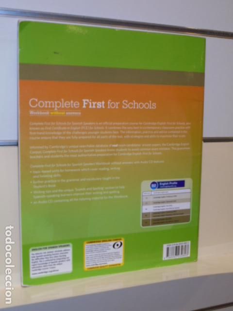 Libros: COMPLETE FIRST FOR SCHOOLS WITH AUDIO CD WORKBOOK B2 - CAMBRIDGE UNIVERSITY PRESS - Foto 2