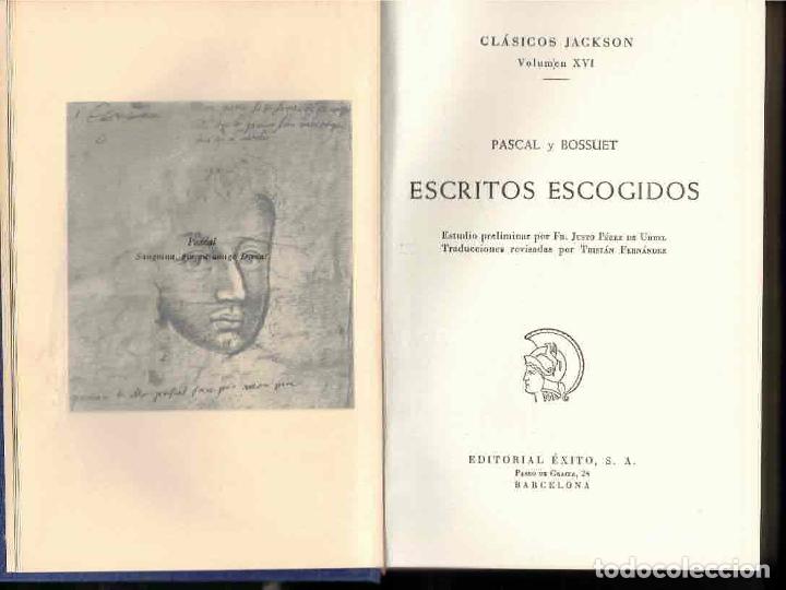 Libros: ESCRITOS ESCOGIDOS. - PASCAL. BOSSUET. - Foto 1