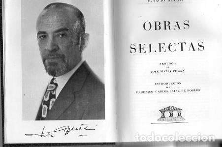 Libros: OBRAS SELECTAS. PR&Oacute;LOGO DE JOS&Eacute; MAR&Iacute;A PEM&Aacute;N. - AGUST&Iacute;, Ignacio. - Foto 1