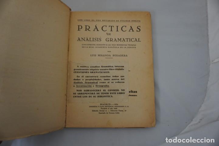 Libros: 20A - PRACTICAS DE ANALISIS GRAMATICAL X EDICION PARA OPOSICIONES - LUIS MIRANDA PODADERA / MADRID - Foto 3