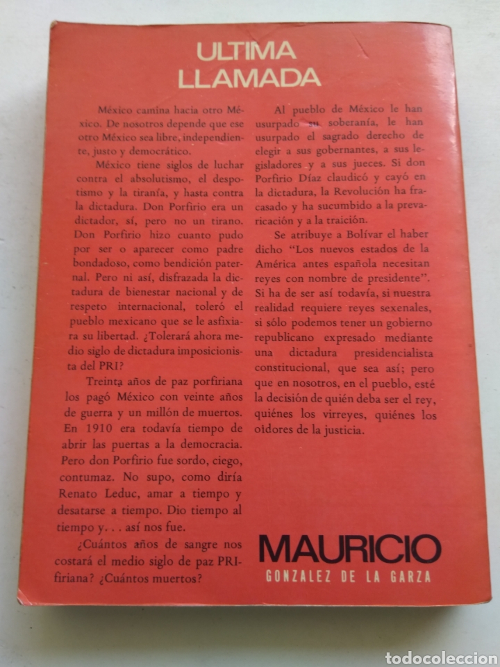Libros: LA &Uacute;LTIMA LLAMADA/MAURICIO GONZ&Aacute;LEZ DE LA GARZA - Foto 3