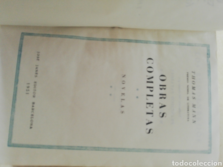 Libros: Thom&aacute;s Mann, obras completas ( 2 tomos) completa Janes editor, 1ra edici&oacute;n - Foto 5