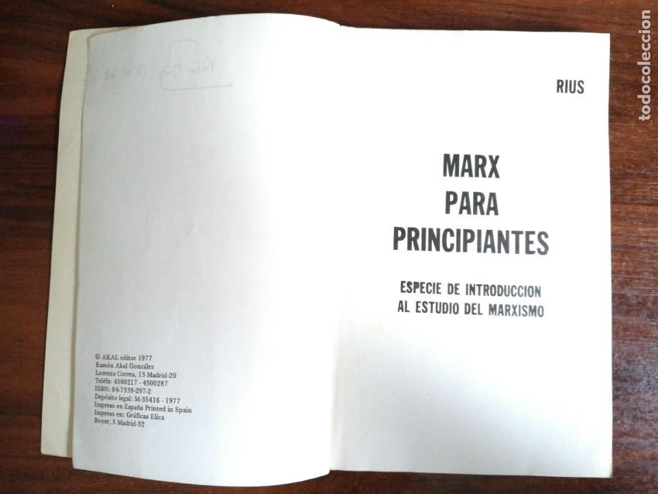 Libros: MARX PARA PRINCIPIANTES. RIUS. 1977 - Foto 3