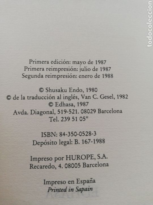 Libros: El samurai, Shusaku Endo, narrativa Edhasa - Foto 3