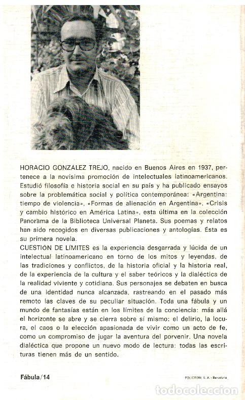 Libros: Cuesti&oacute;n de l&iacute;mites - Horacio Gonz&aacute;lez Trejo - Foto 2