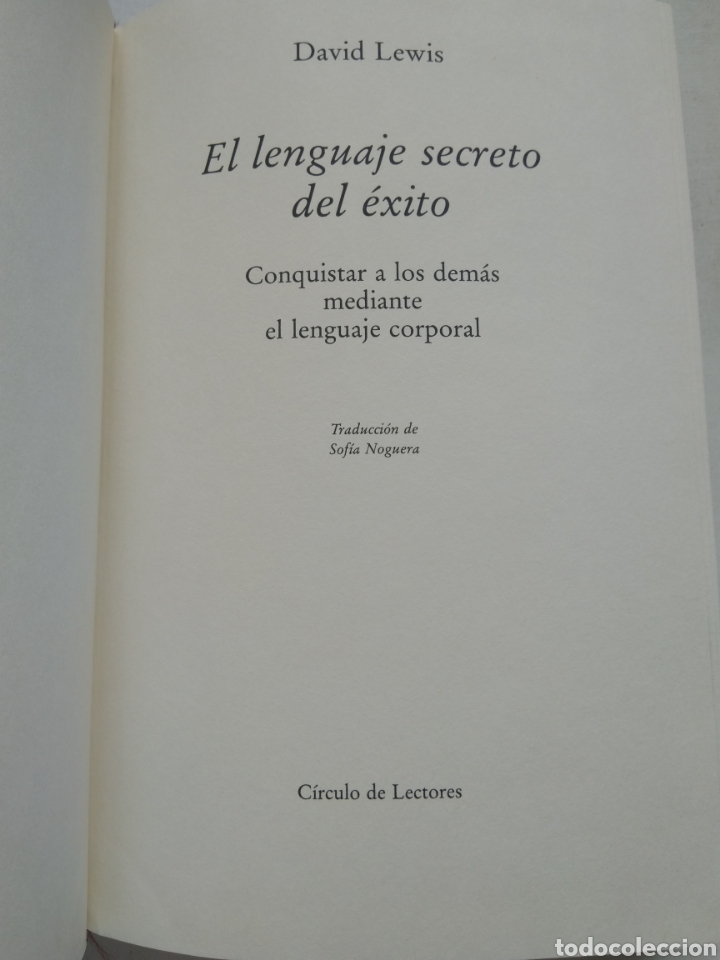 Libros: EL LENGUAJE SECRETO DEL &Eacute;XITO/DAVID LEWIS - Foto 3